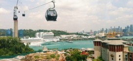 Aussicht aus der Seilbahn nach Sentosa