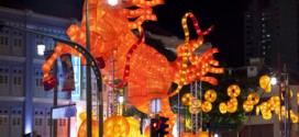 Lumifiziertes Pferd an Chinese New Year in Singapur